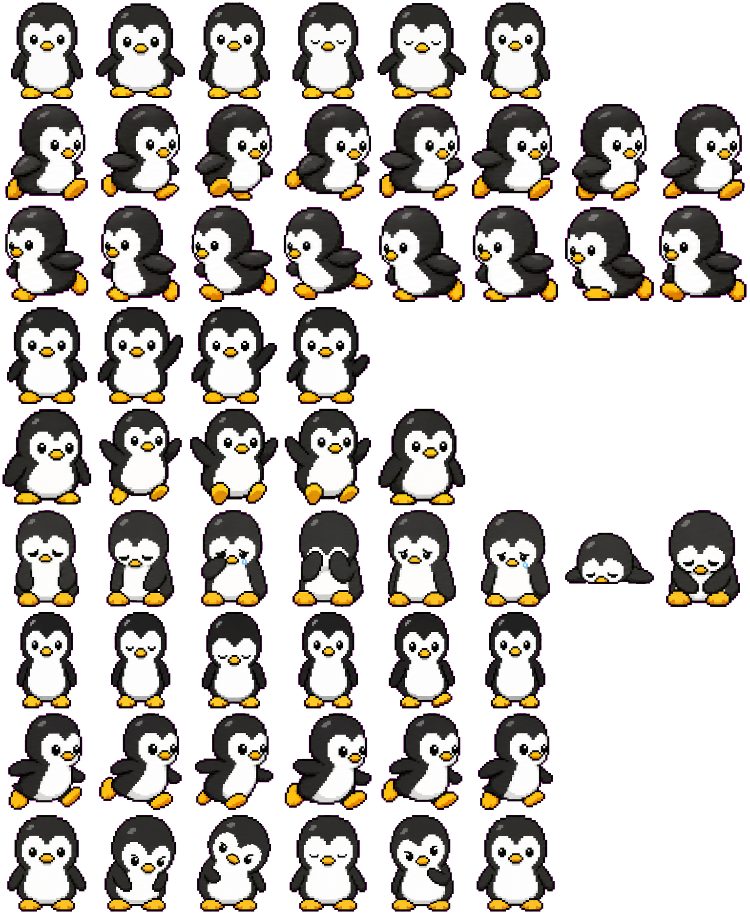 Tux sprite-sheet