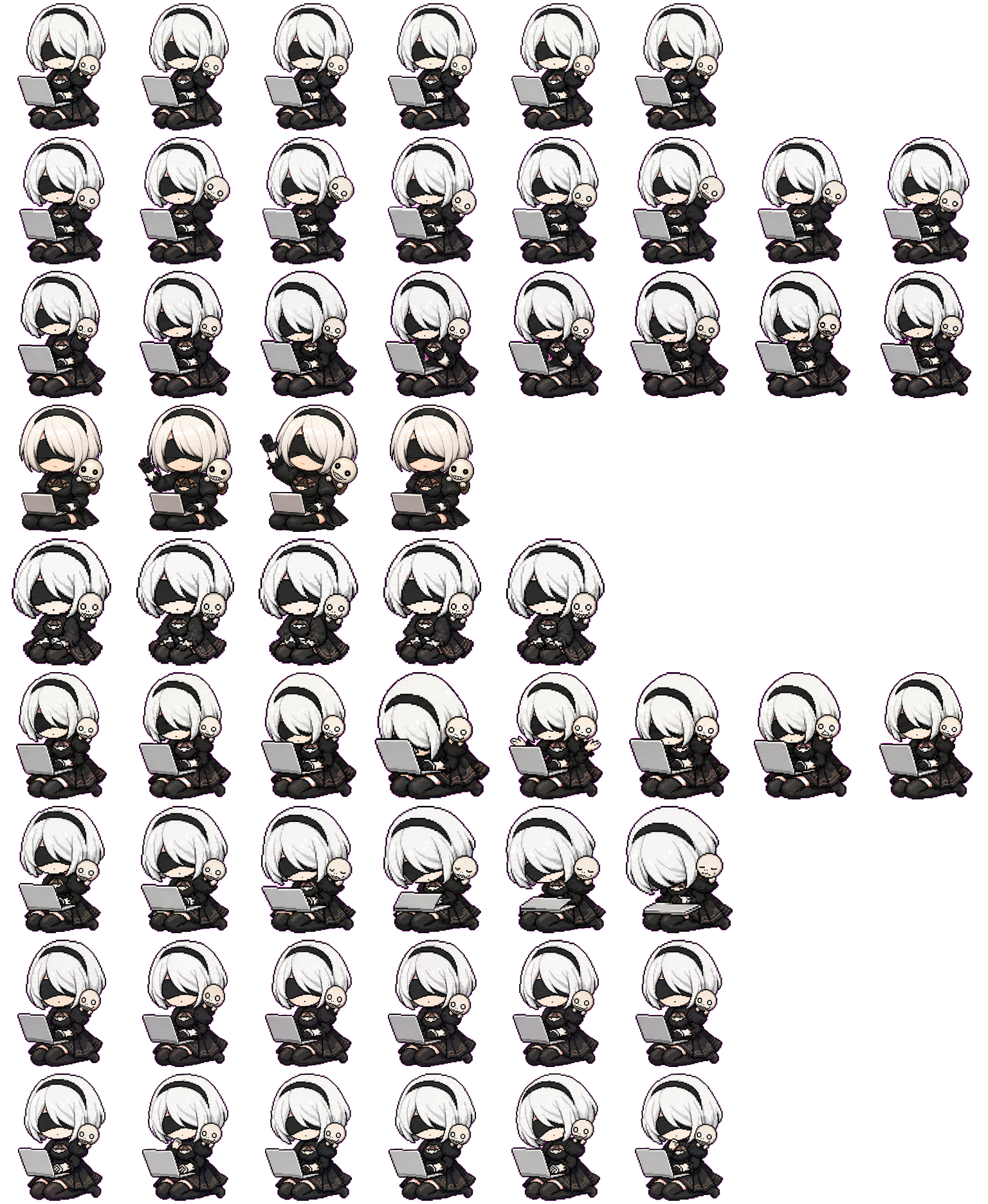 YoRHa 2B sprite-sheet