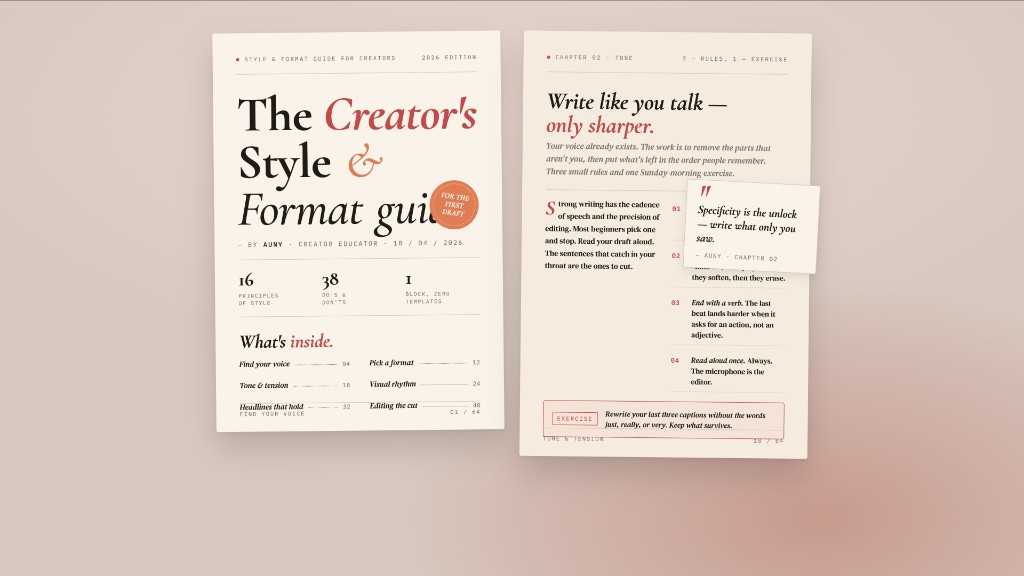 Two-spread digital e-guide — cover + lesson